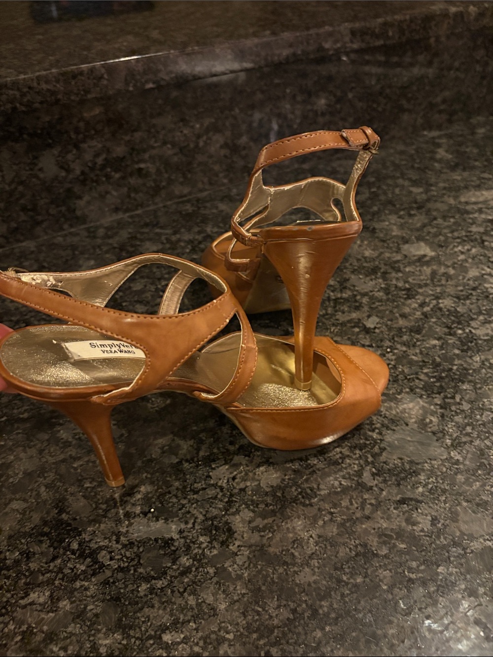Simply Vera Vera Wang Tan Strappy Platform Heels